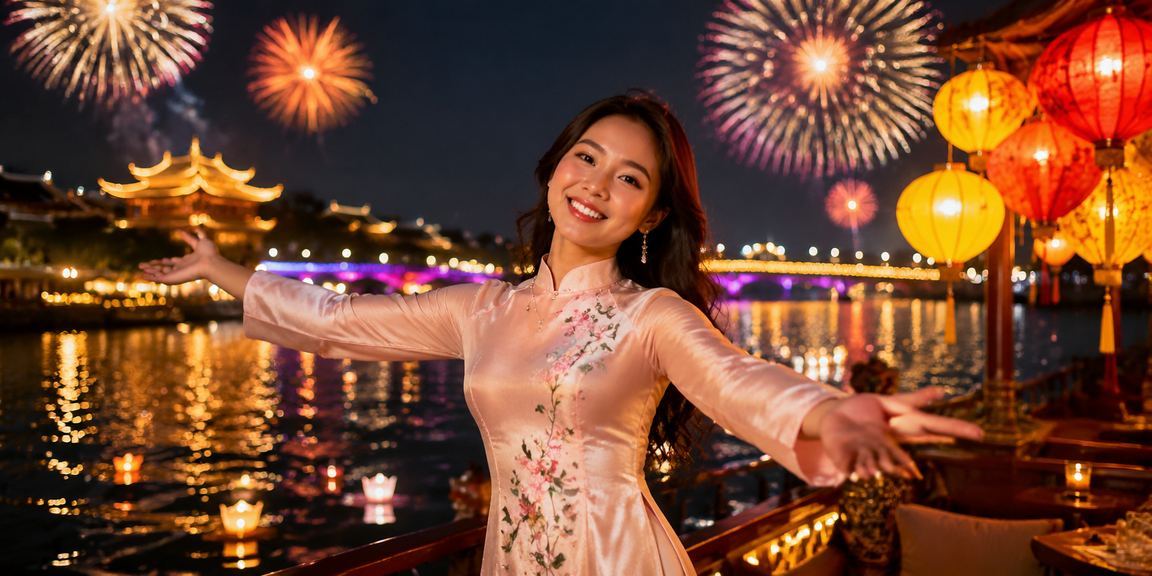 Khung cảnh lễ hội đèn lồng Hội An gợi lên sự cân bằng và niềm vui trong cuộc sống