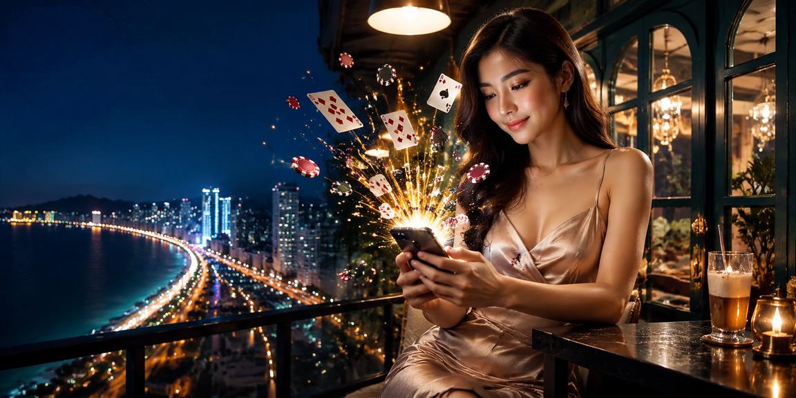 Người dùng thưởng thức cà phê và đặt cược thể thao trên điện thoại tại Nha Trang